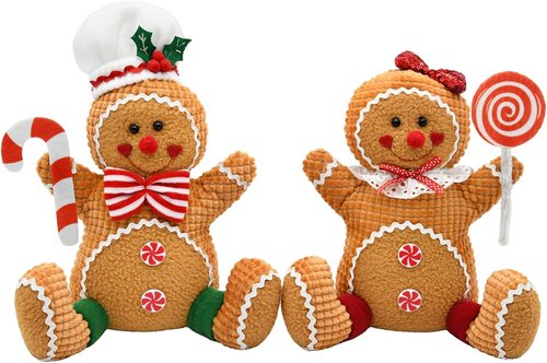 CRCZK Gingerbread Christmas Decorations - Plush Centerpieces for Festive Indoor Decor | Candy Cane Theme