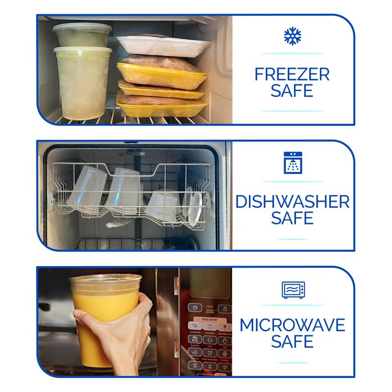 Healthy Packers Food Storage Containers with Airtight Lids - Clear Plastic Food Storage Jars - BPA Free| Leakproof - Microwaveable - Reusable - Dishwasher & Freezer Safe (8oz, 16oz, 32oz) 36 Pack