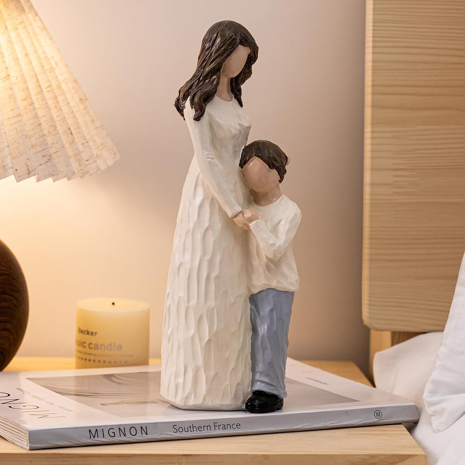 Regine Switzerland Mother and Son Figurines - Hand-Painted Family Sculpture Gift | 9.5" H for Birthdays, Christmas, Mother's Day
