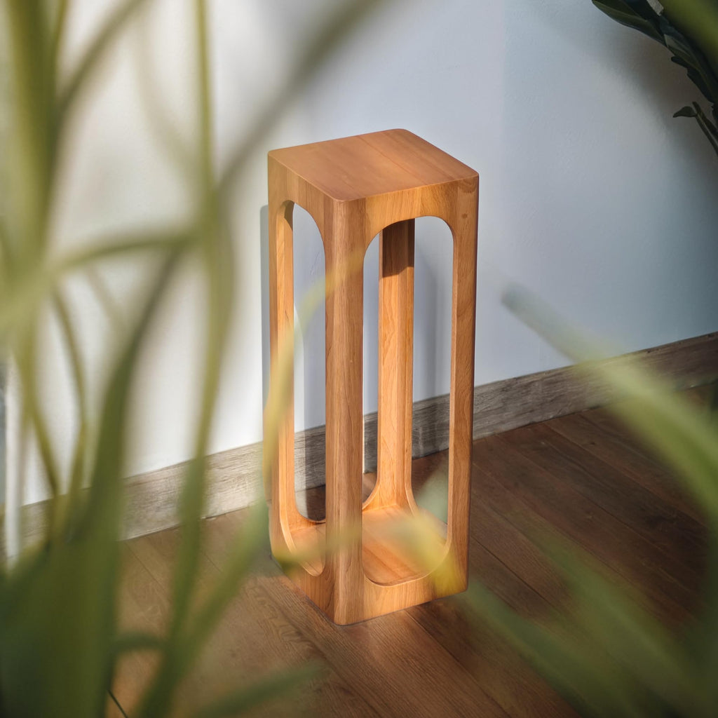 COVLON Drink Table, Soild Wood Small Space Side Table, Decorative End Table for Living Room,Badroom or Entryway Decoration, Natural Wood