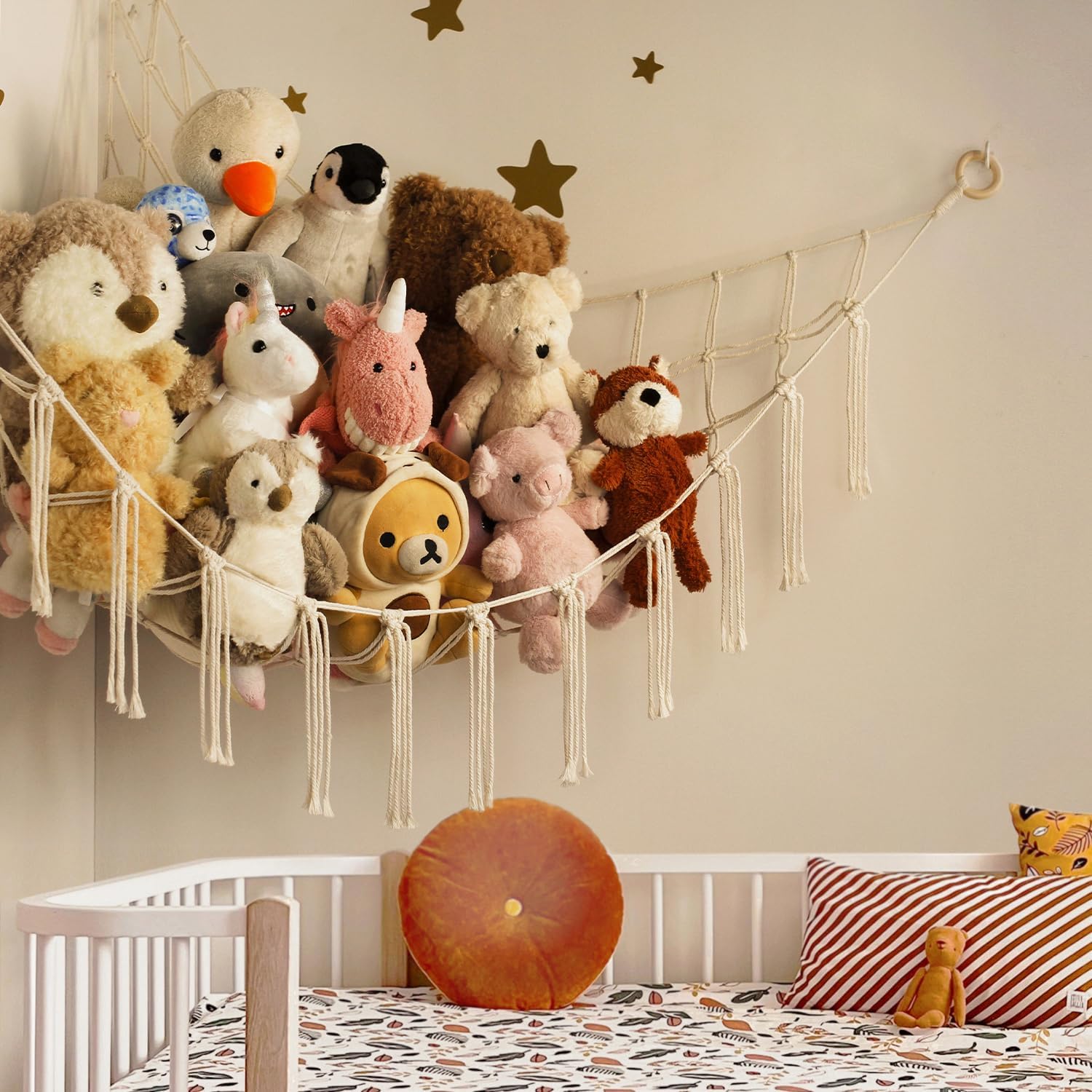 Skiennix Stuffed Animal Storage Hammock - Large Toy Organizer Net for Kids' Room Decor | Plush Holder for Nursery