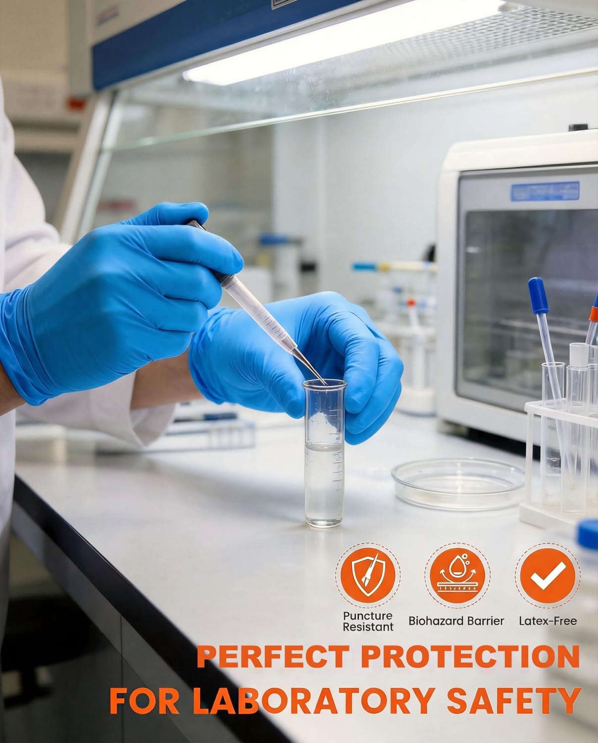 Amarynth Premium Disposable Gloves - Latex-Free, Powder-Free, Textured Fingertips - 100 Count for Lab, Kitchen & More