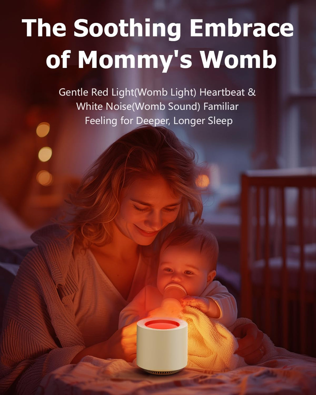 Skiennix White Noise Sound Machine - Red Light Therapy with 38 Soothing Sounds & Dimmable Night Light