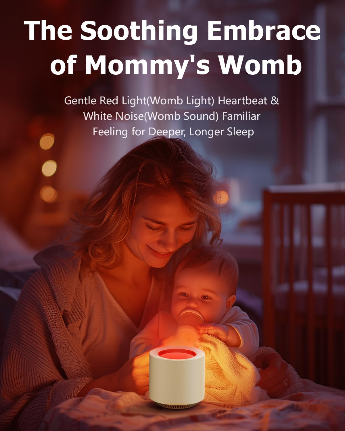 Skiennix White Noise Sound Machine - Red Light Therapy with 38 Soothing Sounds & Dimmable Night Light