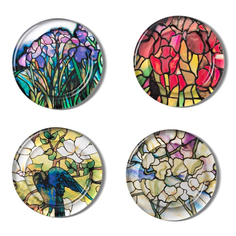 The Metropolitan Museum of Art Stained Glass Design Drink Coasters - Set of 4