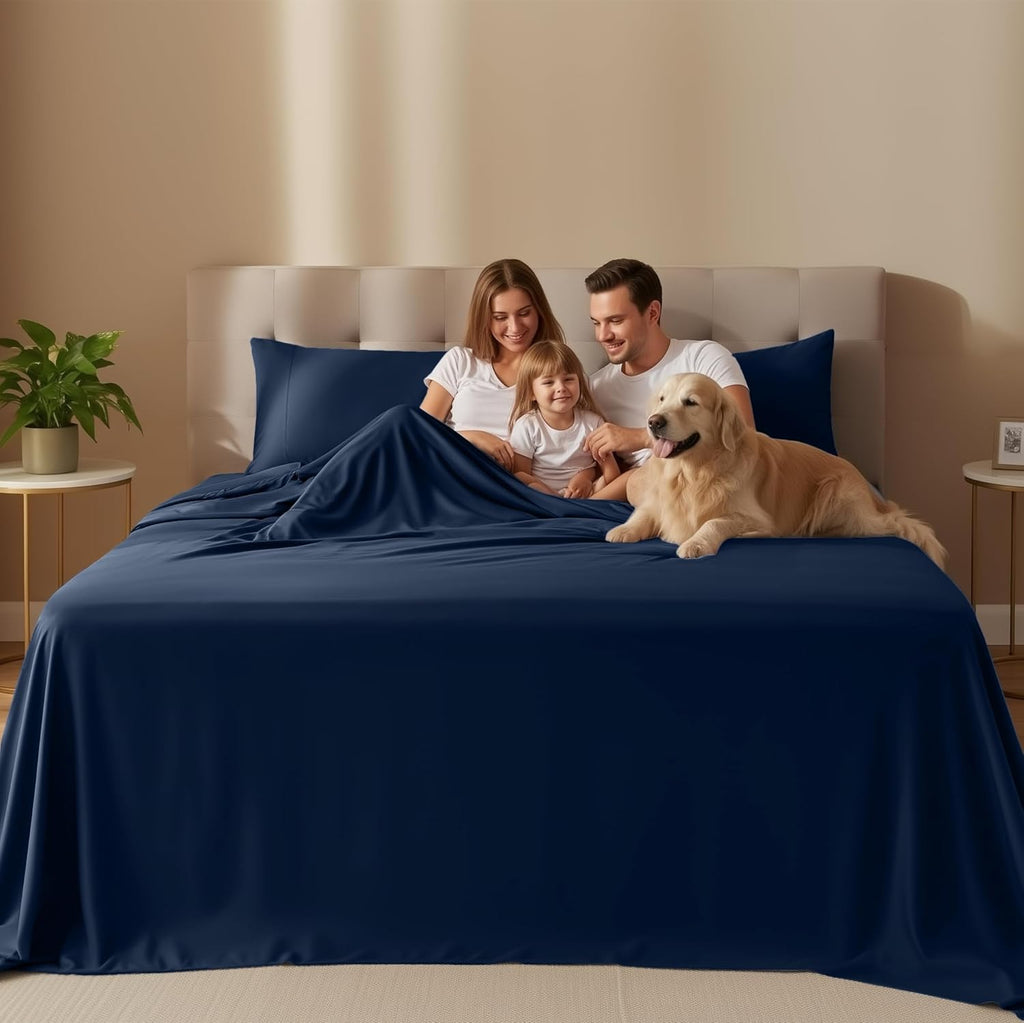 Utopia Bedding Twin XL Sheet Set - Soft, Breathable Microfiber 3-Piece Bed Sheets | Navy Blue