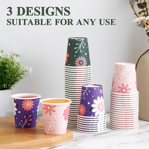 TV TOPVALUE 600 Pack 3 oz Paper Cups, Disposable Colorful Mini Cups for Mouthwash, Hot Drinking Used for Party, Picnic, Travel and Events