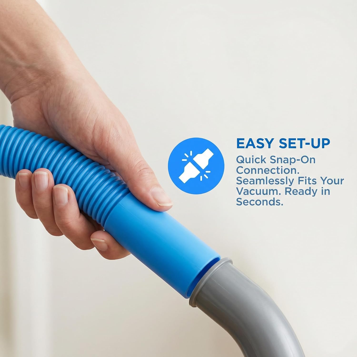 Skiennix Dryer Vent Cleaner Kit - 31.5" Flexible Lint Vacuum Attachment | Universal Fit, Reduces Fire Hazards, Deep Cleans Clogged Vents (Blue)