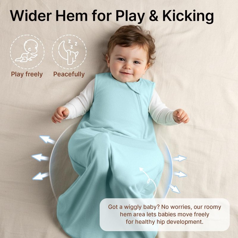 Supersoft Rayon Made from Bamboo Sleep Sack 18-24 Months 0.5 Tog Lightweight Toddler Sleep Sack 2t Baby Wearable Blanket with 2-Way Zipper Summer Unisex Sleeping Bag for Babies (2 Pack) Green & Blue