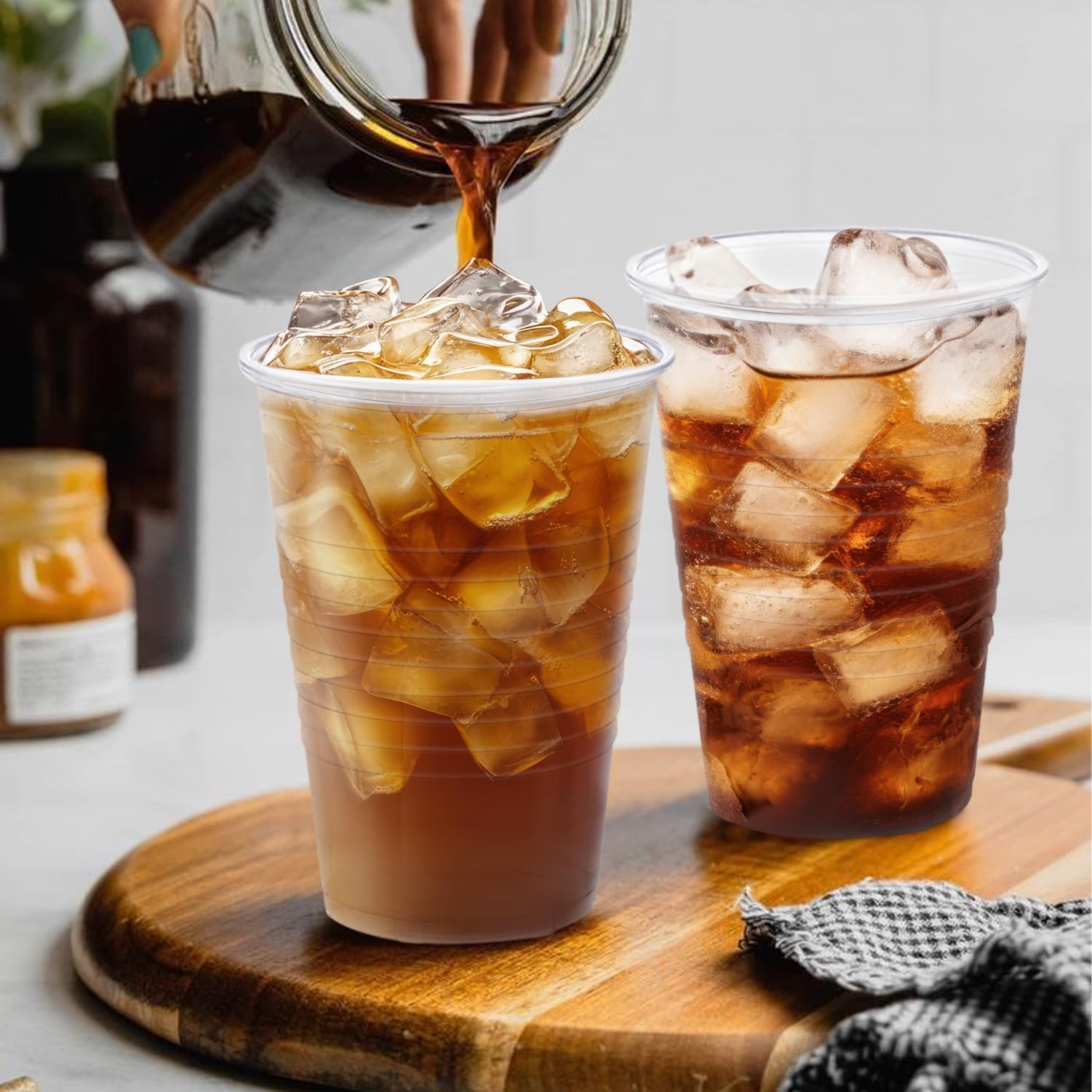 Huifany 200 Pack 9 oz Plastic Cups, Clear Plastic Cups Disposable, Clear Cup Cold/Hot Drinking Cup for Party, Wedding, Graduation, Travel, Holiday, Events, Birthday