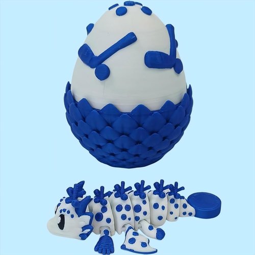 Enchanted 3D Egg - Handcrafted Collectible with Miniature Iceball Dragon & Egg | Fantasy Decor Gift