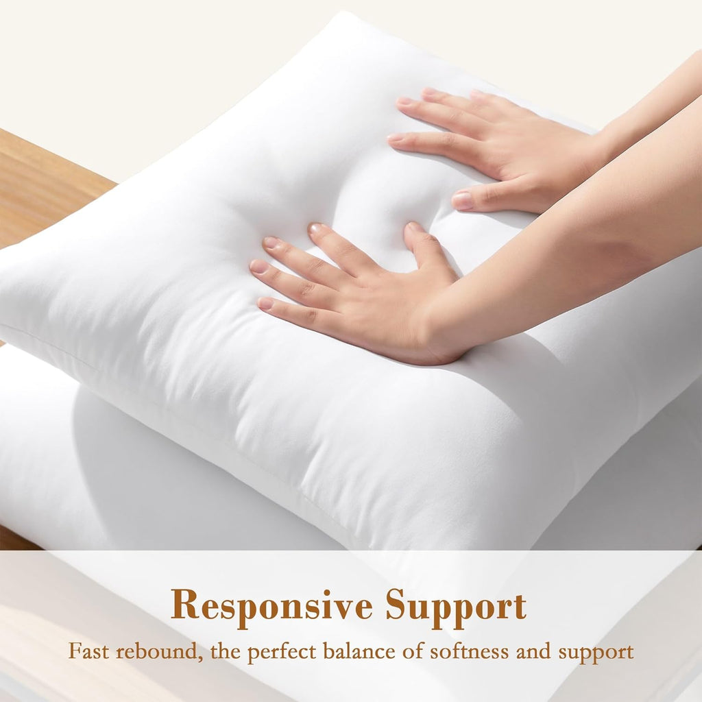 Puredown® Pillow Inserts - Fluffy Plush Square Sham Stuffers Set of 2 | Down Alternative for Couch & Home Decor