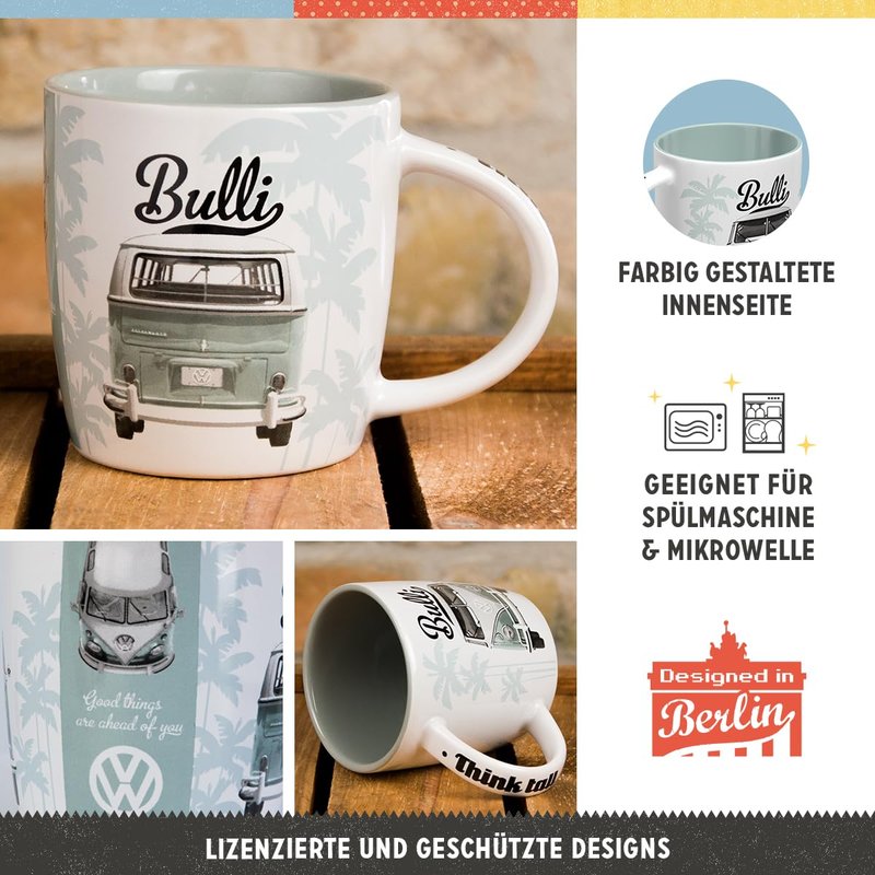 Nostalgic-Art Retro coffee mug, 11.2 oz, VW Bulli Set 2 (Set of 4) – VW Bus Gift idea, Official License Product (OLP), ceramic cup, vintage design