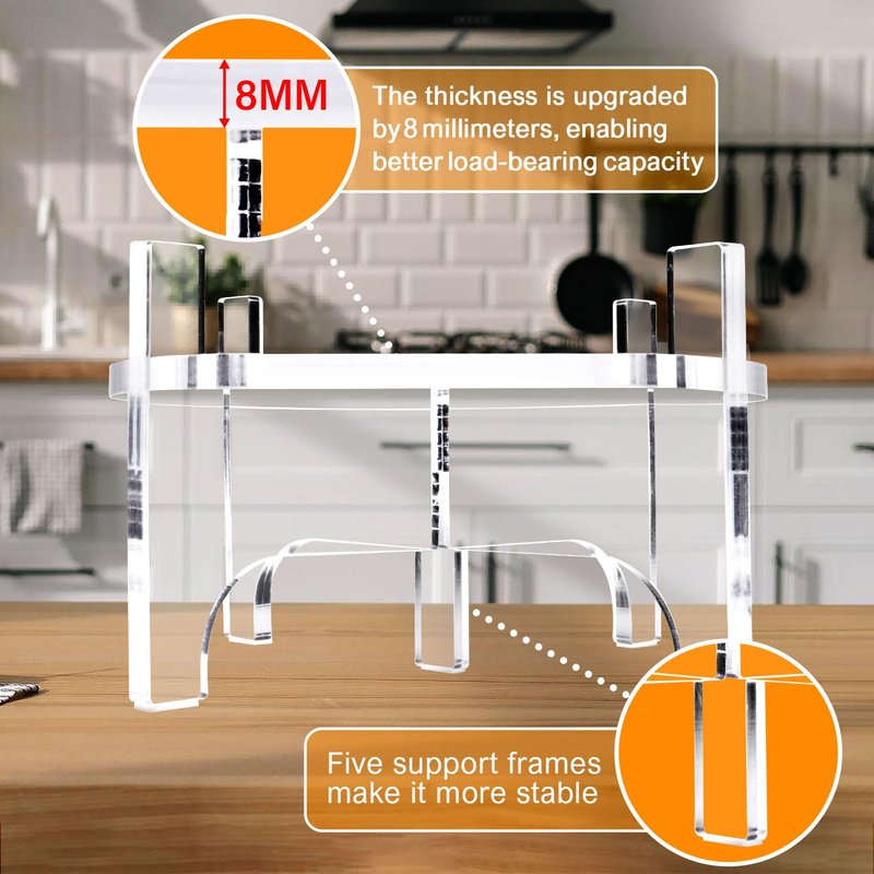 8 MM Beverage Dispenser Stand Only, Acrylic Glass Water Juice Drink Beverage Dispenser Floor Pitcher Stand Base for Parties, Home, Catering Events(Fit Max 9 Inch Glass Drink)