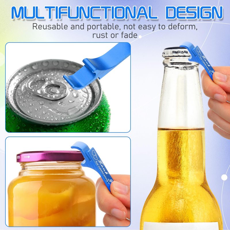 Dandat 100 Pcs Bottle Opener Keychain Bulk Personalized Thank You Wedding Favors for Guests Aluminum Wine Beer Opener Engraved Wedding Guest Gifts for Birthday Party Graduation Souvenirs(Blue)