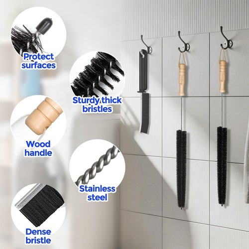 Holikme Dryer Vent Cleaner Kit - 3-Piece Lint Brush Set with 304 Stainless Steel Tools for Home Use