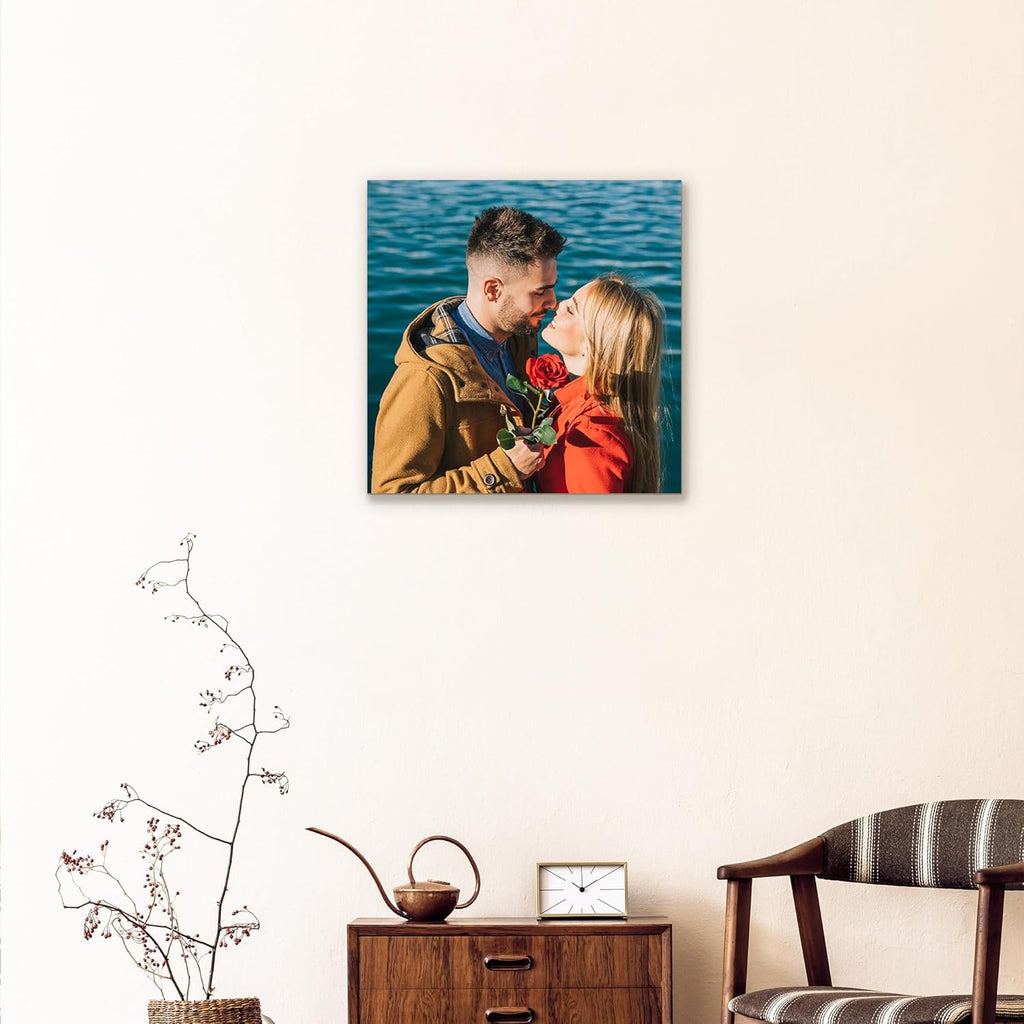 Skiennix Personalized Canvas Wall Art - Custom 12" X 12" Framed Prints for Living Room & Bedroom Decor