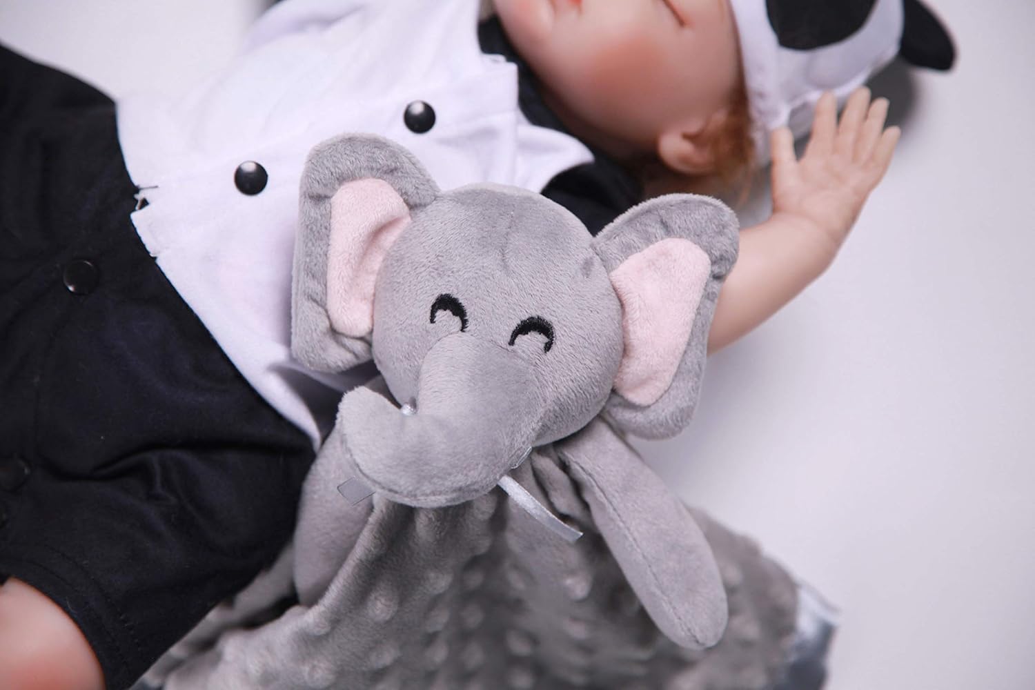 Pro Goleem Security Blanket - Soft Elephant and Bear Design | 16-Inch Comfort for Babies