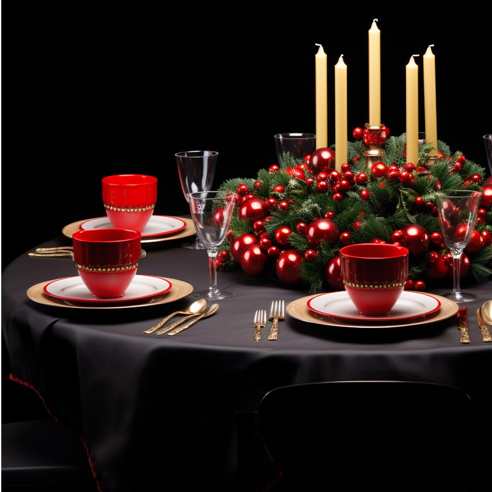 Aocoz Round Tablecloth 2 Pack 120 Inch Black Tablecloths Washable Decorative Linen Polyester Table Clothes Cover for Dining Table Banquets Buffet Parties and Wedding