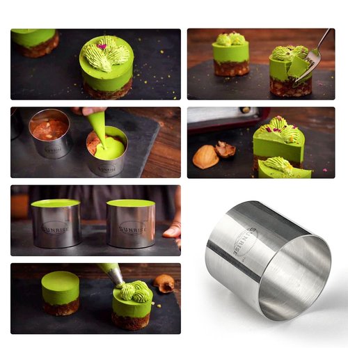 (Pack of 2) Round Food Ring, Stainless Steel (3.5" D x 2"H)