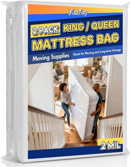 2 Pack Mattress Bags - Waterproof & Tear-Resistant Heavy Duty Covers for King/Queen Size | 107" x 78" x 14''