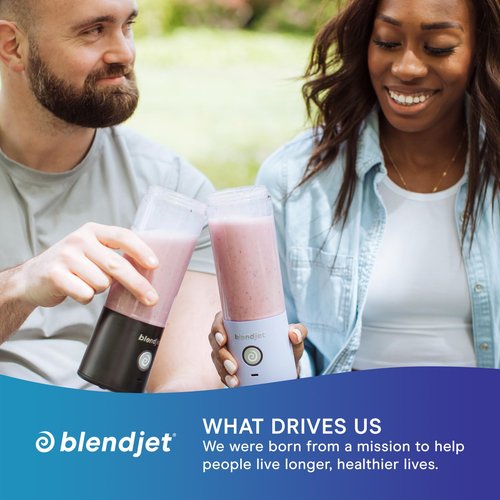 BlendJet 2 Portable Blender for Smoothies & Shakes - BlendJet Cordless Personal & Small Blender, USB-C Rechargeable & Self Cleaning - (White Marble, 16 oz.)