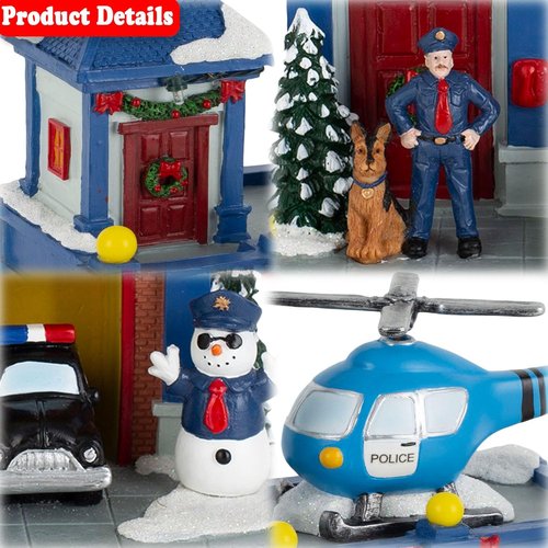 Innodept12 Christmas Animated Train Station Décor - Lighted Building with Clock, Music & LED Lights | Indoor Display