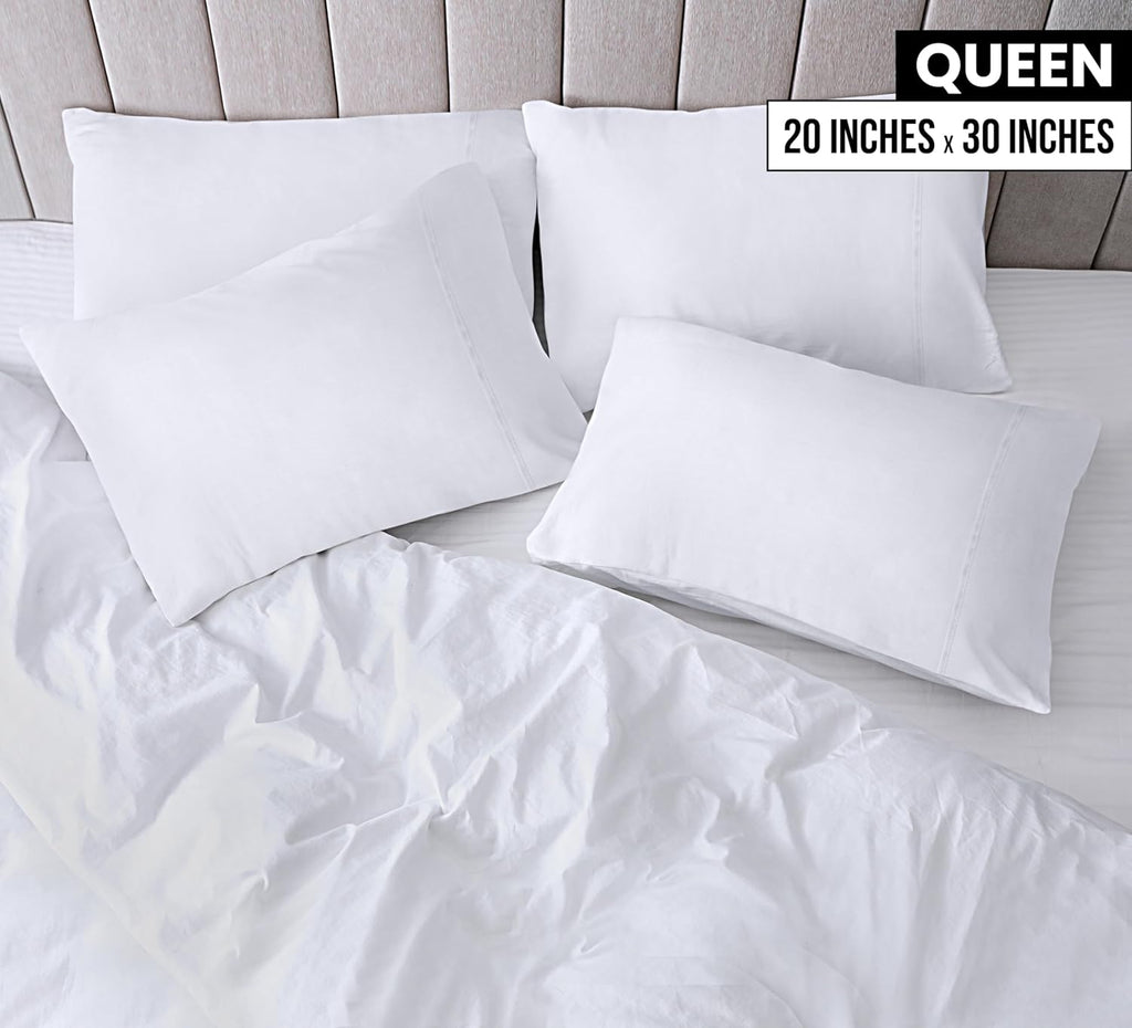 Utopia Bedding Queen Pillow Cases - 80 Pack Soft Brushed Microfiber | Envelope Closure 20 x 30 Inches (White)