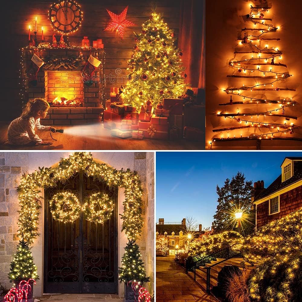 ODEETRONIC Christmas Lights - 21.63ft 100 Count Clear Incandescent Mini Lights | UL Certified Outdoor & Indoor Decor, Warm White