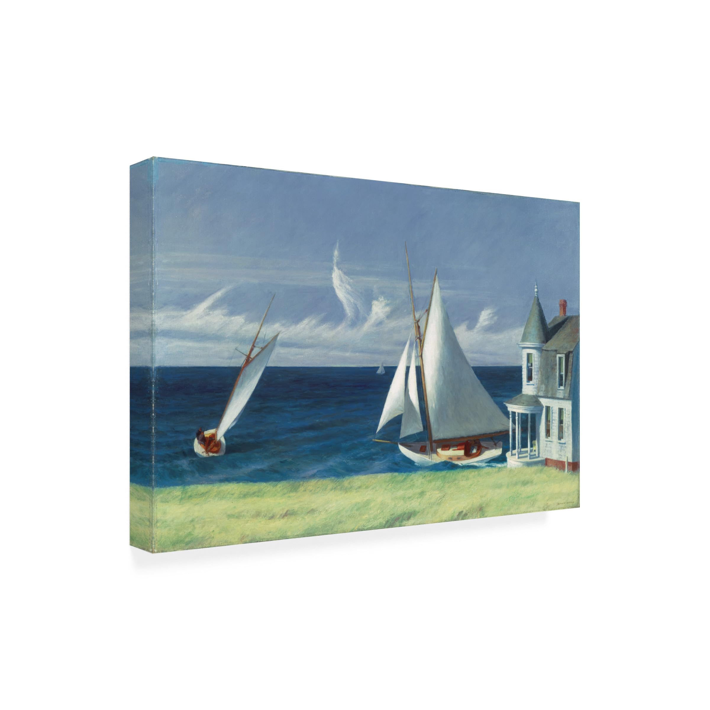 Wrapped Canvas Wall Art - Edward Hopper 'The Lee Shore' Wall Art for Living Room, Bedroom, or Office Décor - 22x32
