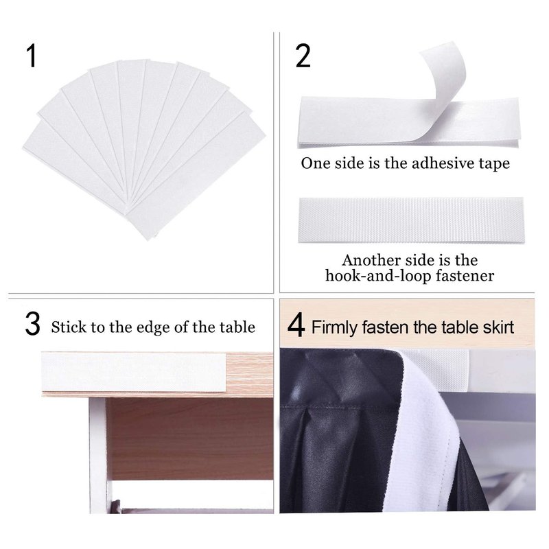 Little Funny Black Table Skirts for Rectangle Tables - 6ft Polyester Tablecloth Skirt with Ruffle for Birthday Party, Banquet, Wedding, Bridal Shower Decorations Desk Skirt for Teacher Desk