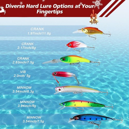 Fishing Advent Calendar 2025 - 24 Days of Bait Surprises with Bionic Lures & Crankbaits | Perfect Christmas Gift for Men & Boys
