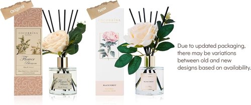 Cocorrina Reed Diffuser Set - Black Forest Scented Home Fragrance | 6.7 oz with Sticks for Large Rooms