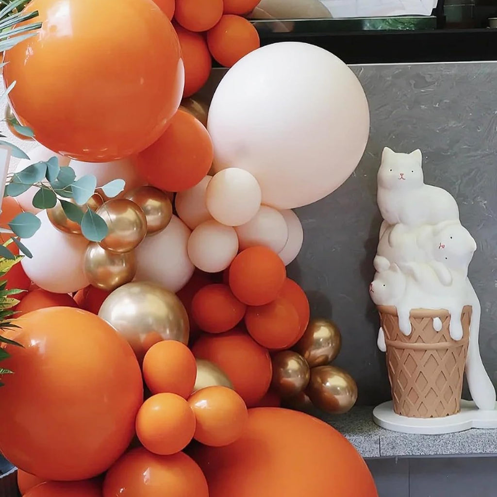 Voircoloria 105pcs Retro Orange Balloons - 12 Inch Latex Party Balloons for Birthdays & Celebrations