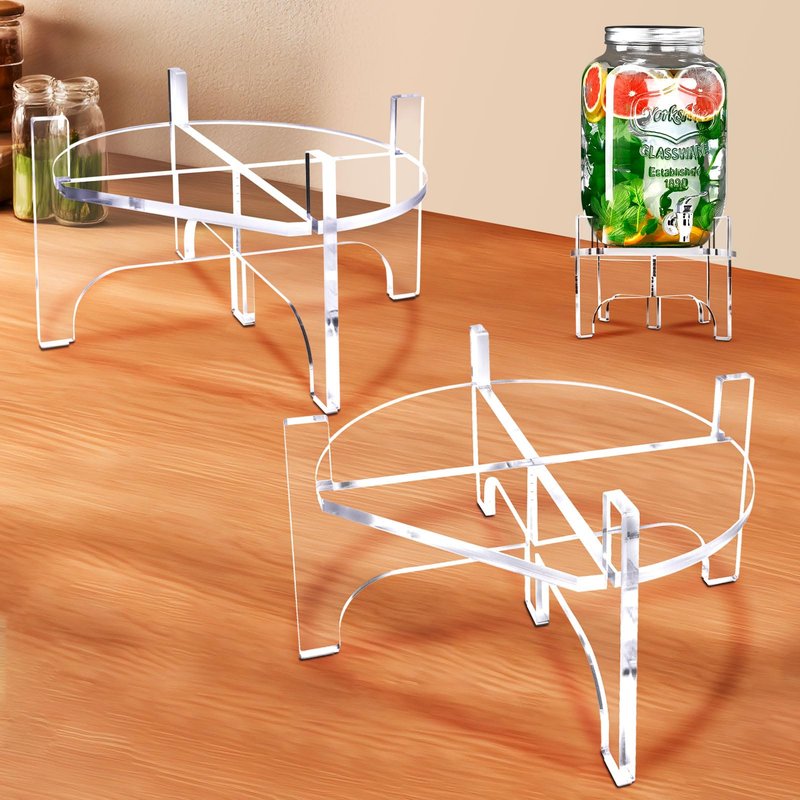 8 MM Beverage Dispenser Stand Only, Acrylic Glass Water Juice Drink Beverage Dispenser Floor Pitcher Stand Base for Parties, Home, Catering Events(Fit Max 9 Inch Glass Drink)