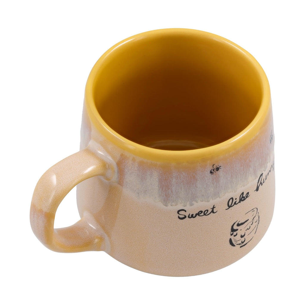 Silver Buffalo Winnie the Pooh Sweet Like Hunny Reactive Glaze Tapered Pottery Mug, 14 Ounces