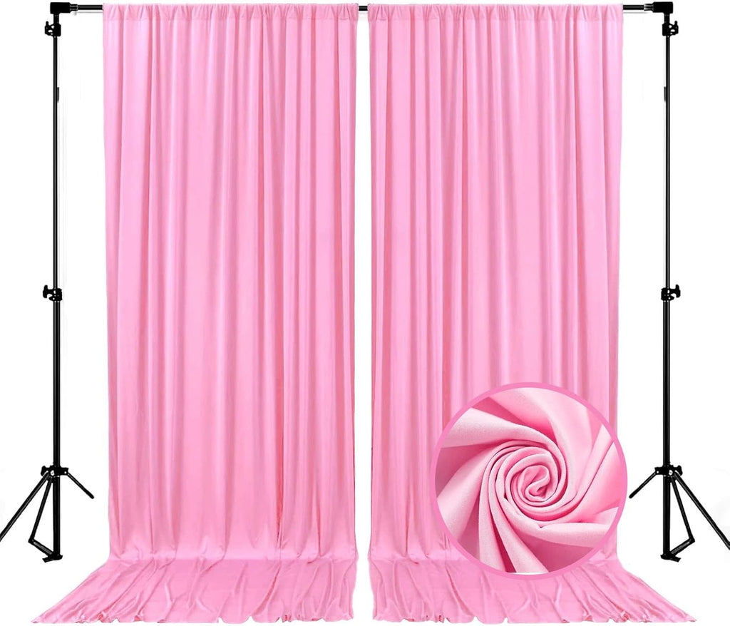 Skiennix Pink Backdrop Curtain - 10 x 7 Feet for Parties, Photoshoots & Events | 2 Panels