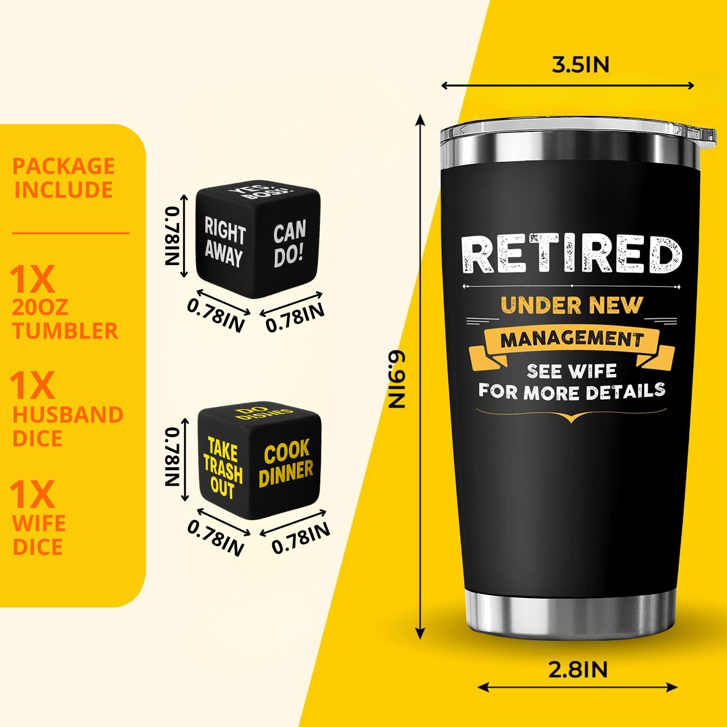 sourbear Retirement Gifts for Men 2026 with Premium Design Gift Box, Keeps Drinks Hot or Cold - Great for Retirement Party Decorations
