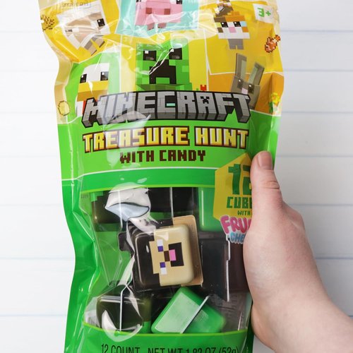 Minecraft Creeper Candy Treasure Hunt - Pre-Filled Characters with Fruit Chews | 12 Count Birthday Party Snacks