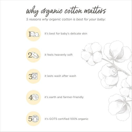 Burt's Bees Baby Organic Cotton Fitted Crib Sheet - Breathable Design for Standard Crib & Toddler Mattresses