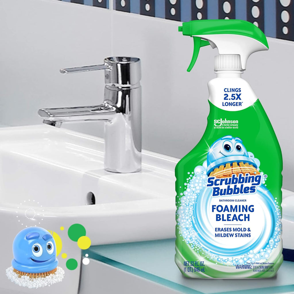 Scrubbing Bubbles Foaming Bleach Bathroom Cleaner - Erases Mold & Mildew | 32oz Disinfectant Spray
