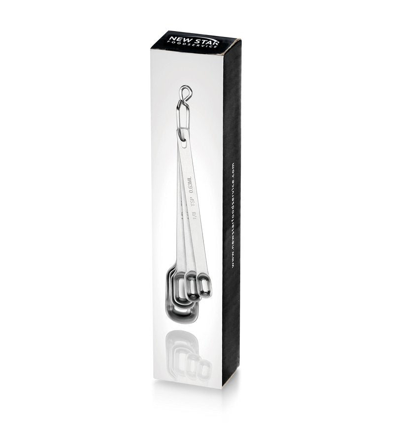 New Star Foodservice 43136 Stainless Steel 18/8 Measuring Spoons (Set of 6), Silver