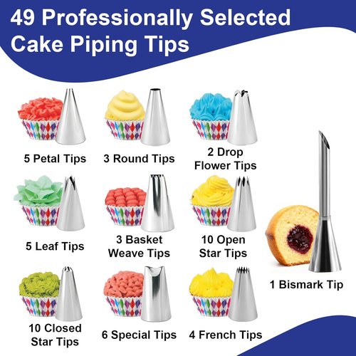 222 PCS Cake Decorating Kit | Complete Set with Turntable, Leveler, Piping Bags & Tips