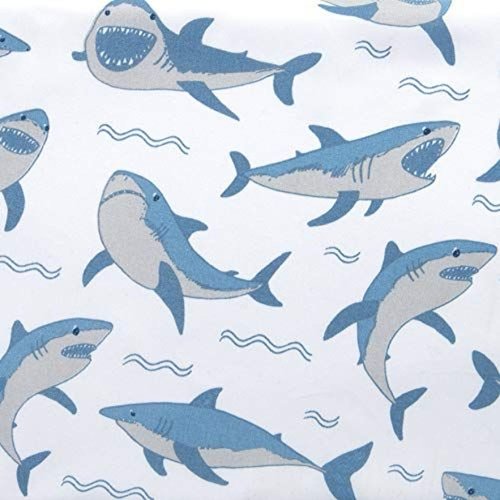 Sleeping Partners 3-Piece Blue Shark Sheet Set | 1 Twin Flat Sheet, 1 Twin Fitted Sheet & 1 Queen Pillowcase | Made of 100% Super Soft Microfiber Polyester | Soft, Smooth & Durable | Ideal for Boys