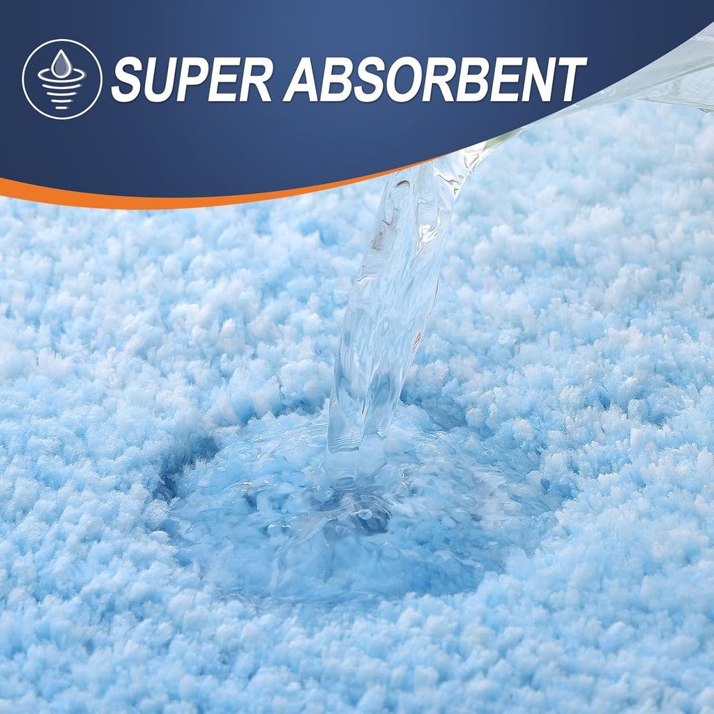 OLANLY Large Bath Rugs - Extra Soft Microfiber, Quick Dry & Machine Washable | Sky Blue 50x30