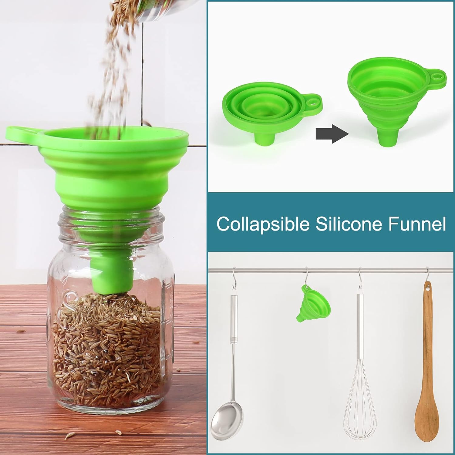 CycleMore 30 Pack 4oz Glass Mason Spice Jars, Round Spice Containers with Gold Metal Caps and Pour/Sift Shaker Lids-80pcs Labels,1pcs Silicone Collapsible Funnel,1Brush and Pen Included