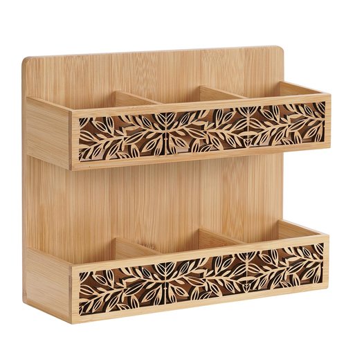 QILICHZ Tea Bag Holder Bamboo Tea Organizer for Tea Bags Wall Mounted Tea Bags Organizer Tea Holder for Tea Bags Organizer for Table Or Wall