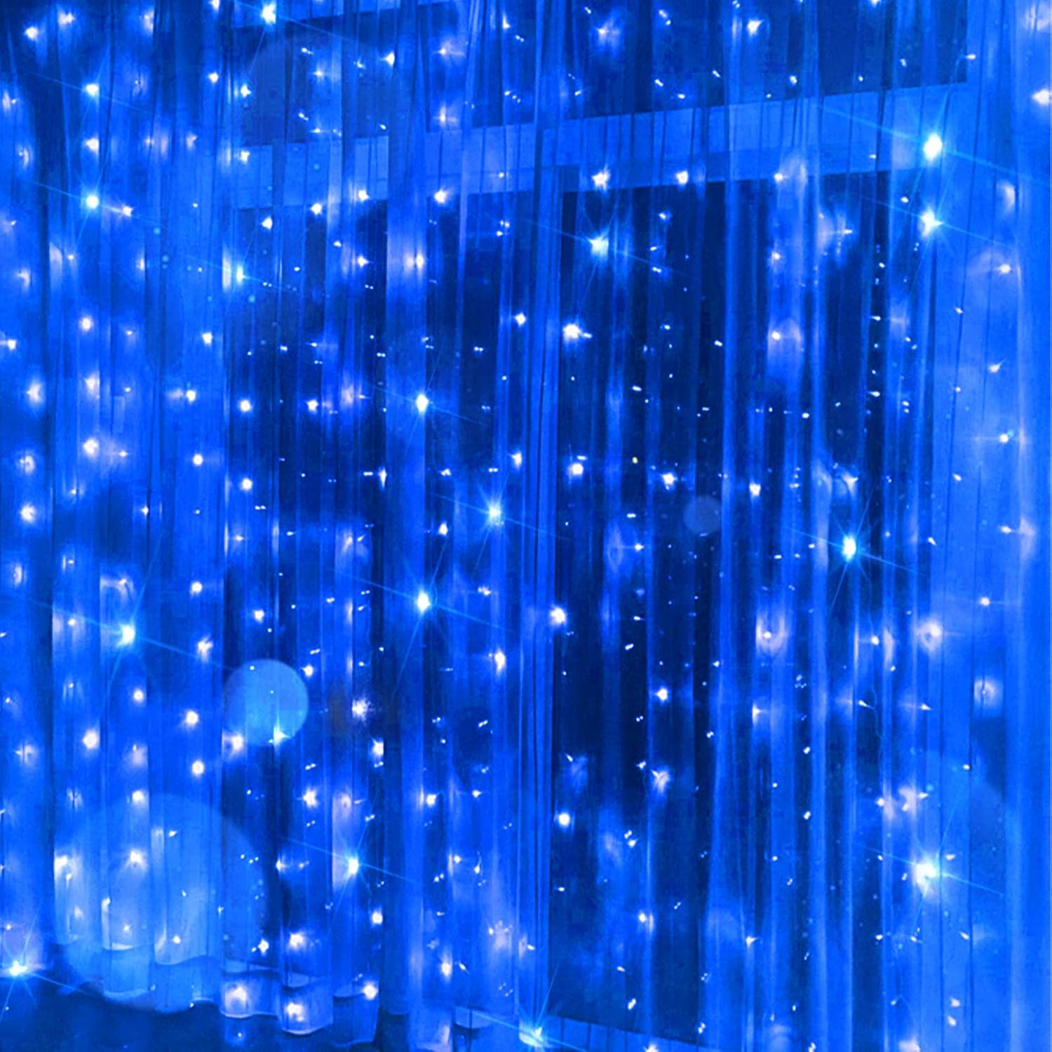 Suddus Curtain Lights - 200 LED Waterproof Fairy String Lights for Bedroom & Outdoor Decor - Blue
