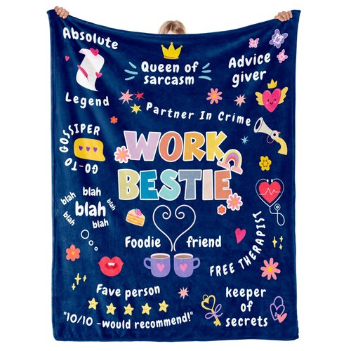 Purdicra Appreciation Gifts for Friends/Sister/Coworkers, Coworker Thank You Gifts for Women, Work Bestie Gifts for Women, Work Bestie Throw Blanket for Couch 60" x 50"