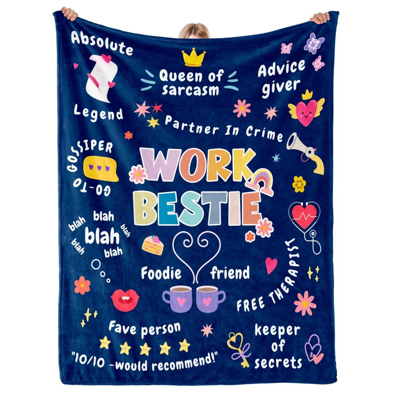 Purdicra Appreciation Gifts for Friends/Sister/Coworkers, Coworker Thank You Gifts for Women, Work Bestie Gifts for Women, Work Bestie Throw Blanket for Couch 60" x 50"